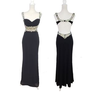 Alyce Paris Crystal Embellished Cut Out Gown 6